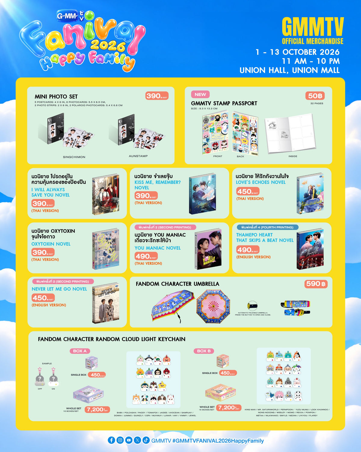 FANDOM CHARACTER RANDOM CLOUD LIGHT KEYCHAIN