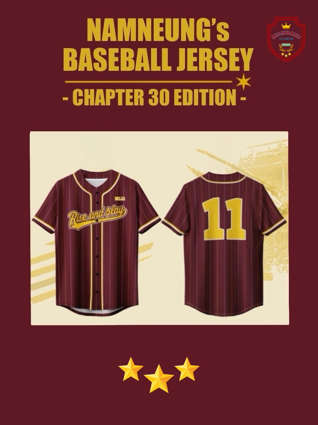 NAMNEUNG’S BASEBALL JERSEY - CHAPTER 30 EDITION -
