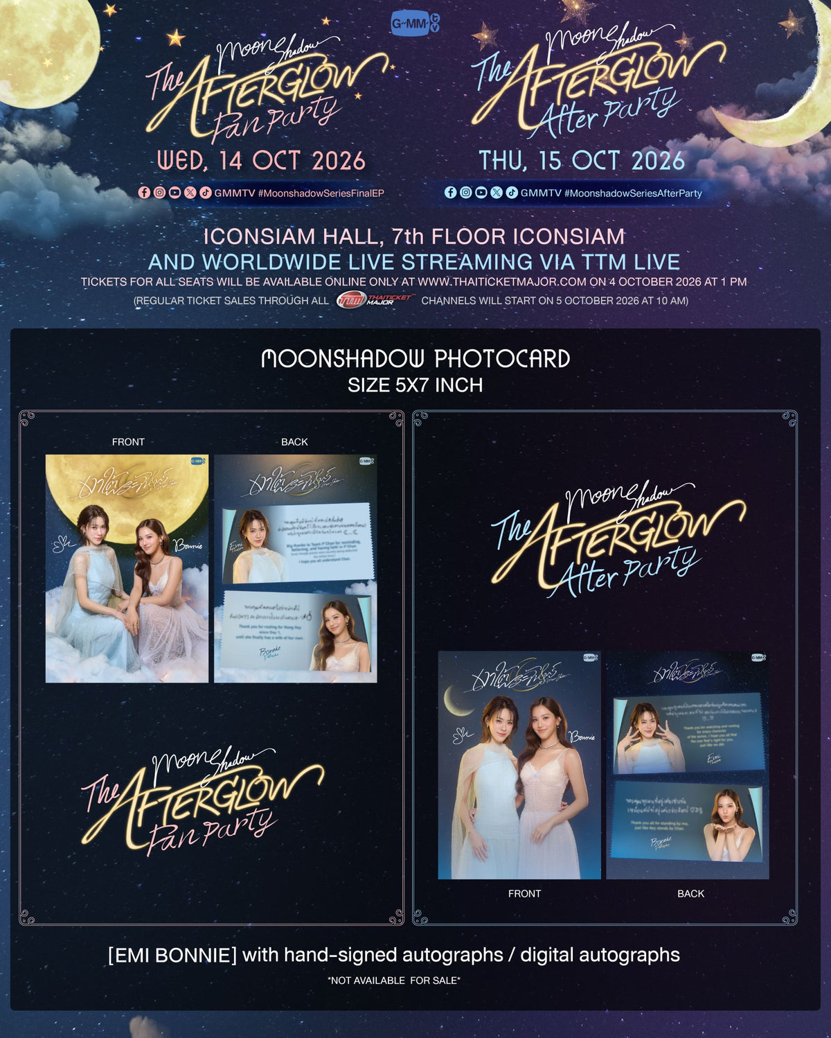 MOONSHADOW : THE AFTERGLOW FAN PARTY SIGNED POSTCARD